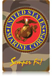 "USMC - Semper Fi" Vintage Metal Sign